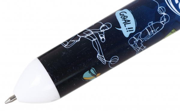 Ручка кулькова на 10 кольорів м'яч синій 