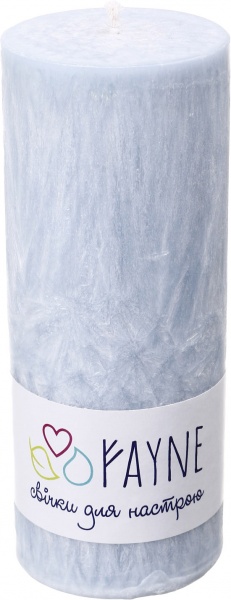 Свічка Циліндр пальмова блакитна 6х15 см ТМ FAYNE