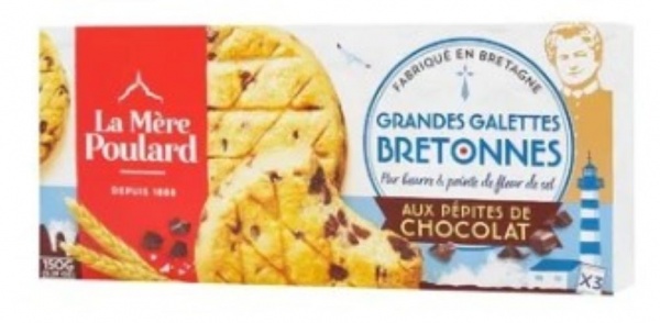 Печенье La Mere Poulard Бретон с шоколадной крошкой 150 г 