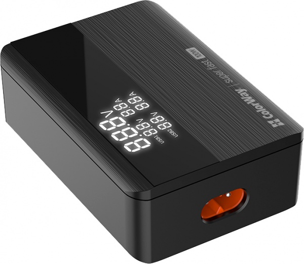 Мережевий зарядний пристрій ColorWay Power Delivery GaN (2USB-A+2USB TYPE-C) (100W) чорний