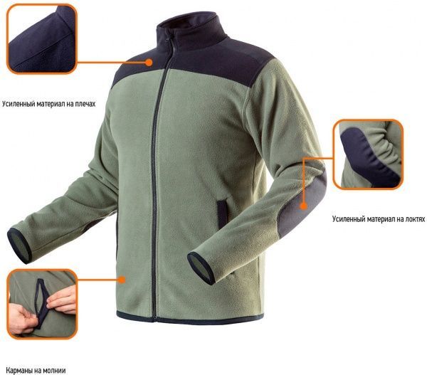 Кофта NEO tools флісова Olive р. XL 81-505-XL оливковий