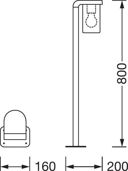 Світильник парковий Ledvance Endura Classic Cascade (80 см) E27 IP44 темно-сірий 