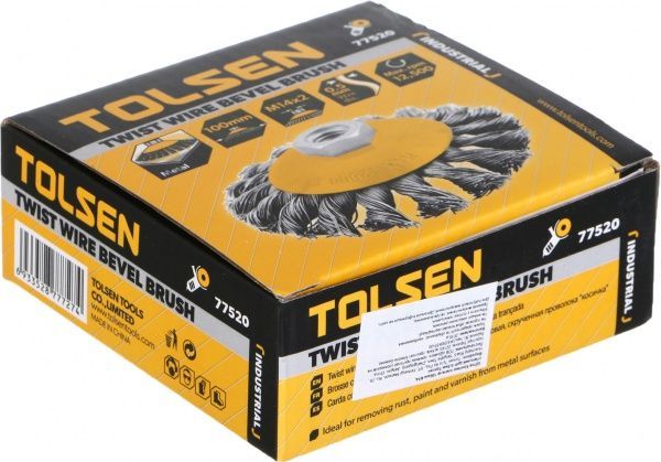 Щітка конусна плетена 100мм М14, стальний дріт 0.5мм Tolsen 77520