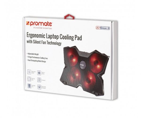 Подставка для ноутбука Promate AirBase-3 Black (airbase-3.black) 