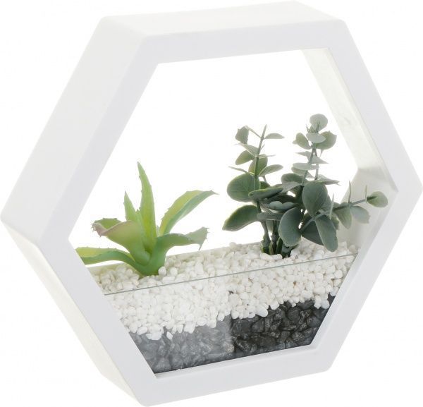 Декор настенный Nature шестиугольный 23x20 см белый 