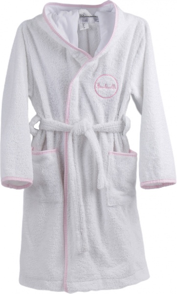 Халат детский для девочки Bambinelli с капюшоном р.110 белый 