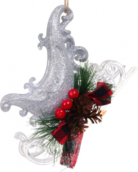 Декоративна підвіска Санчата з декором 13x10 см E2633S срібло