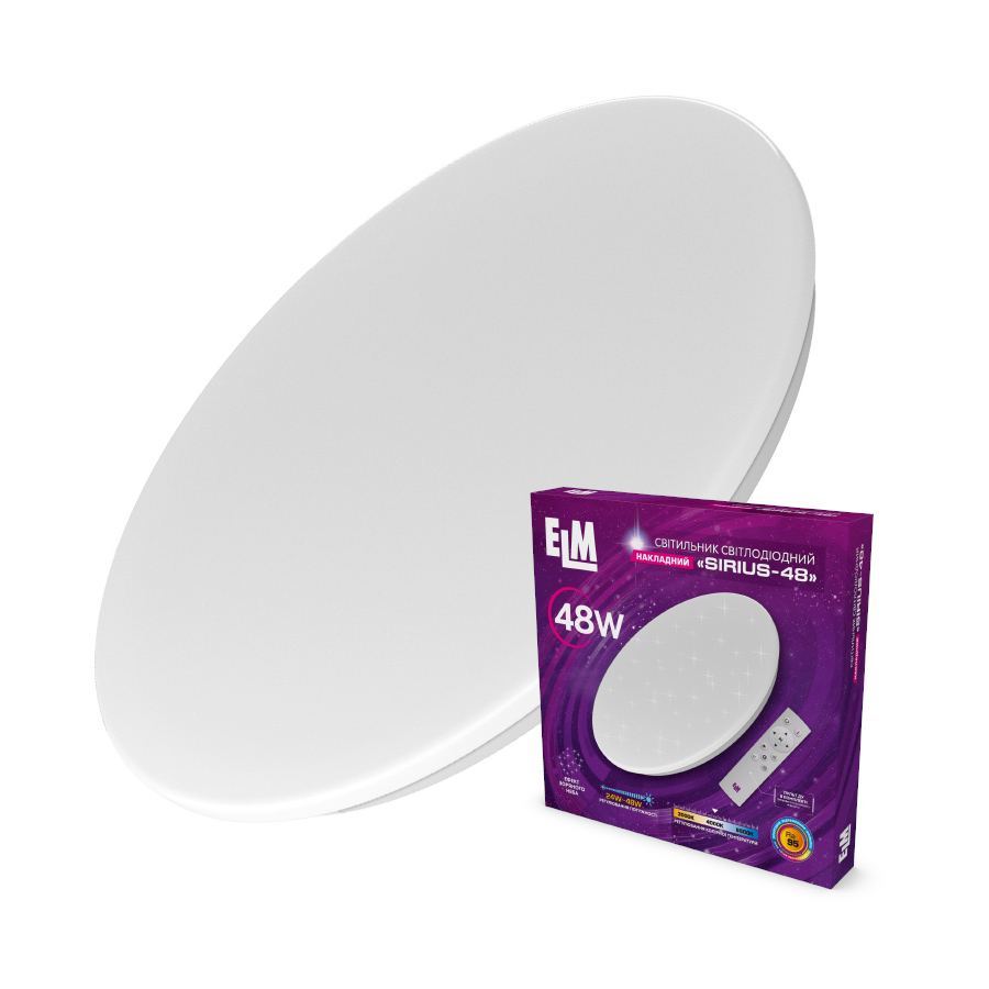 Світильник стельовий ELM SIRIUS LED круглий з пультом 48 Вт білий 3000-6500 К 26-0075