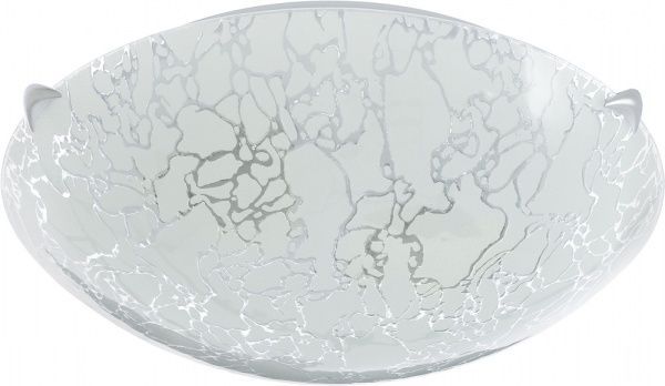 Світильник настінно-стельовий УТ Сяйво НПБ Мармур 2x60 Вт E27 срібний 3002 