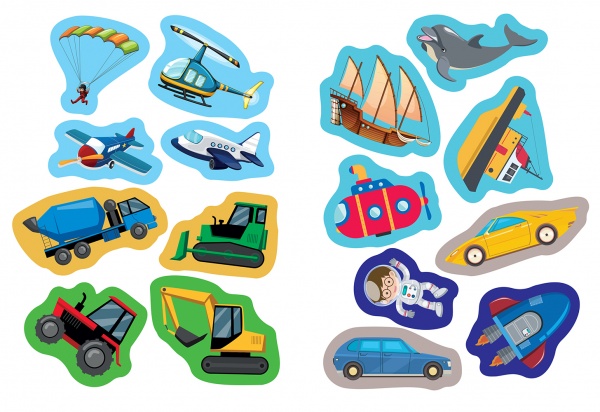 Книга-развивайка Л. В. Киенко «Транспорт. Наклейки. Книга-ладошка»