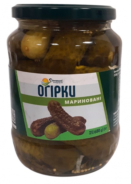 Огурцы маринованные ТМ Домашні продукти 680 г