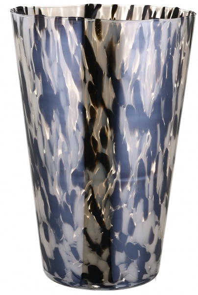 Ваза стеклянная Wrzesniak Glassworks Confetti опал 35 см черный топаз 