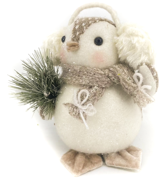 Декорация новогодняя пингвин в наушниках (F1762181) 17 см