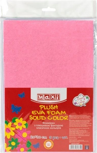 Фоамиран с плюшевой фактурой MX61865 2 мм 20х30 см розовый пастельный