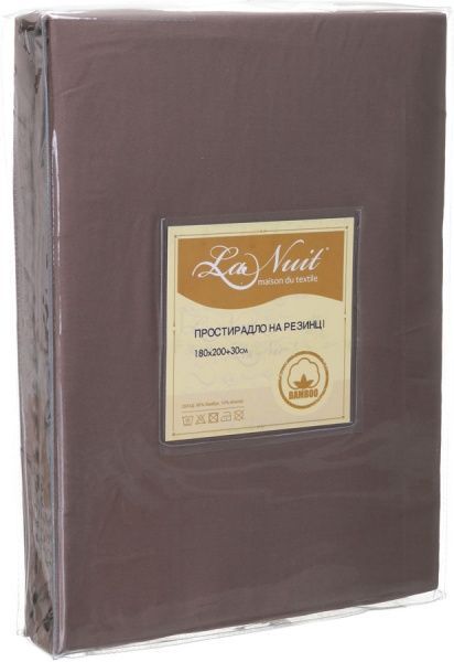 Простирадло на резинці Bamboo 180x200 см коричневий La Nuit 