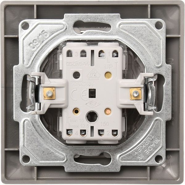 Вимикач прохідний одноклавішний Gunsan Visage без підсвітки 16 А 250В бежевий металік VS 28 25 107