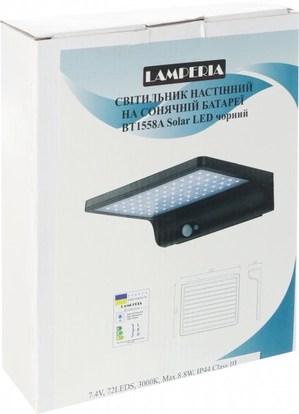 Світильник на сонячній батареї Lamperia BT1558A Solar 0,2 Вт IP44 чорний 