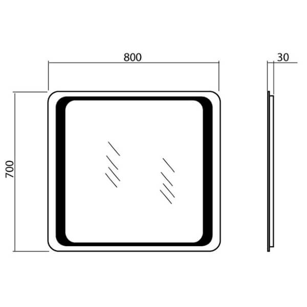 Настенное зеркало Аква Родос Омега 80x70 см (АР000001227)