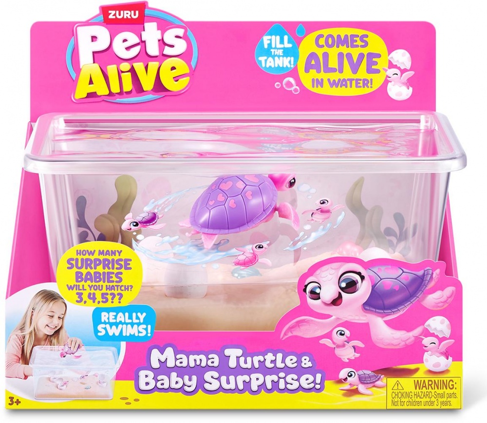 Интерактивный игровой набор Pets & Robo Alive Мама черепаха с сюрпризом 9560