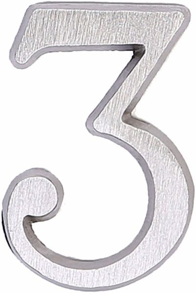 Цифра 3 латунь нікель 50 мм Larvij LNB5 BLN #3