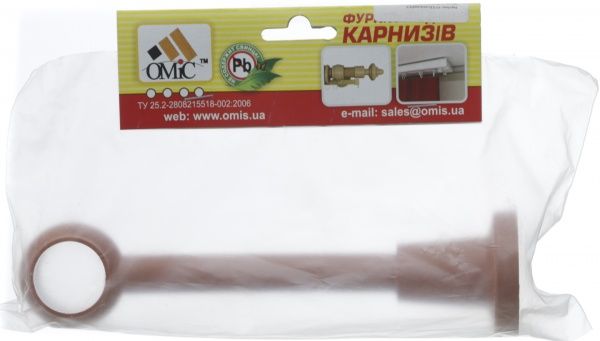 Тримач для карниза ОМіС 1 шт. одинарний набірний d28 мм черешня 