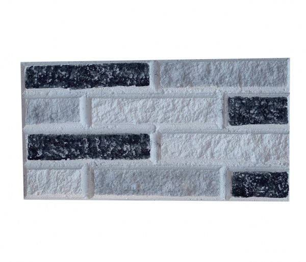 Плитка гипсовая прямая Gipsanit под кирпич белая с черным 0,8 кв.м 