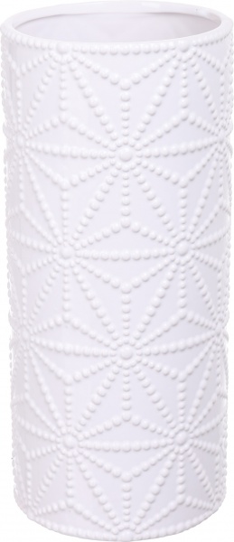 Ваза керамічна біла Ornament 14,5x14,5x32,2 см