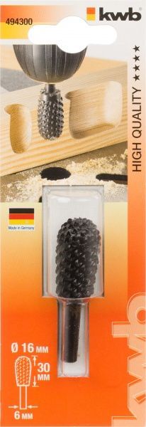 Фреза бор по дереву овальная 16 х 30 мм KWB 4943-00