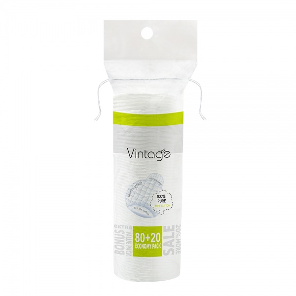 Ватные диски Vintage NEW 100 шт. (мягкая)