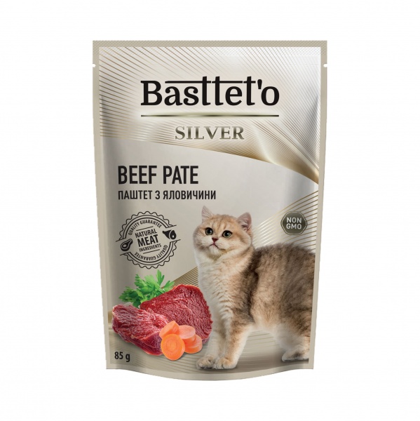 Паштет для котів Basttet`o Silver з яловичиною 85 г