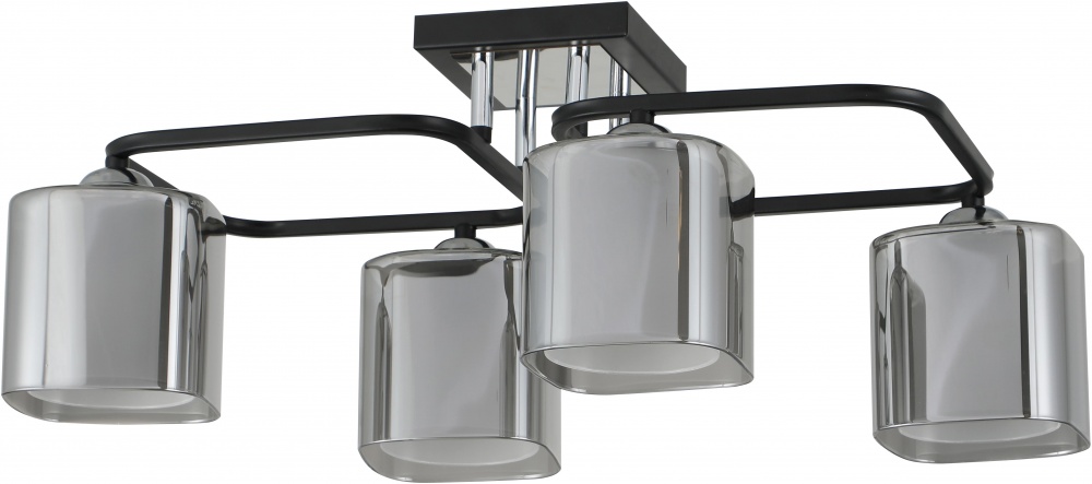 Люстра потолочная Sensio Hercules 4x40 Вт E27 черный/дымчатый ALG-07552/4