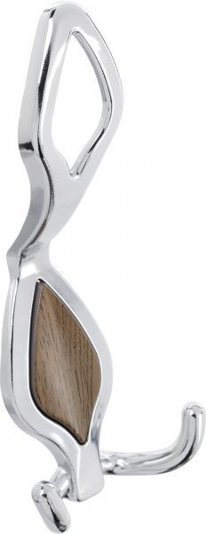 Крючок мебельный 3029 хром с вставкой коричневой