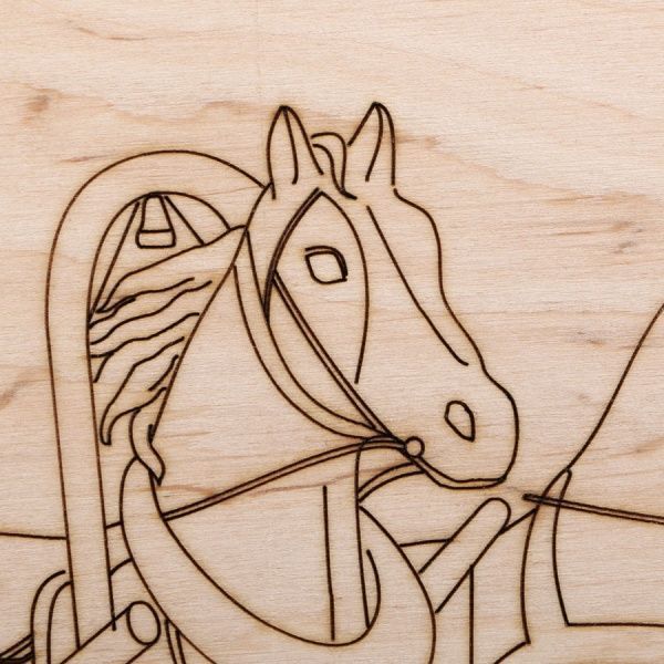 Заготовка для выжигания Тройка лошадей 29,5x21 см 