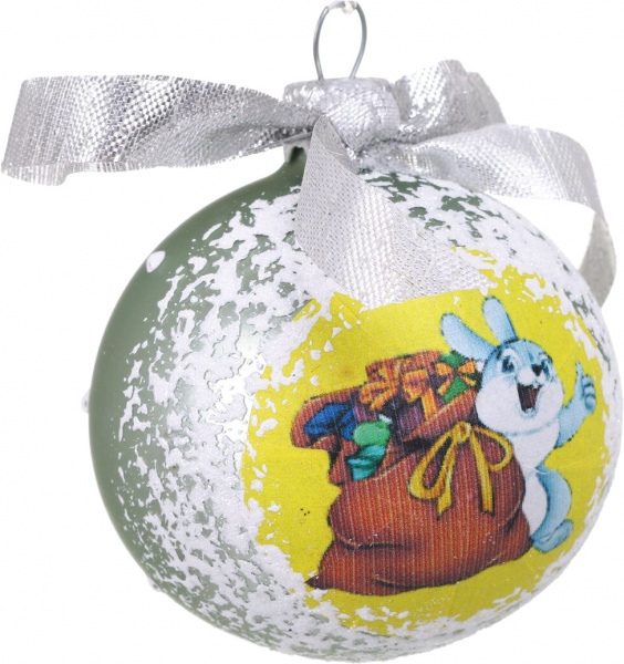 Шар новогодний символ года декупаж d 60 мм в ассортименте