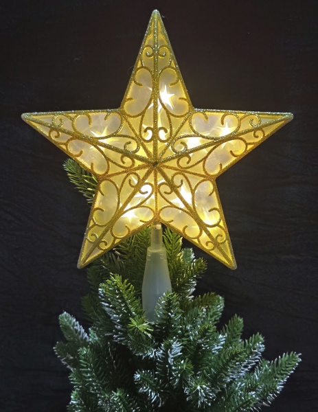 Верхівка для ялинки зірка Euro Lucky Trading 20х30 см 10 LED білий 