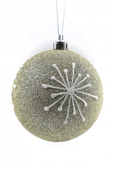 Куля новорічна Химера 100 мм пісочний 6889