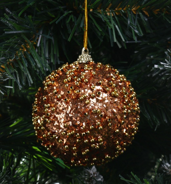 Шар новогодний 80 мм золотой CAA126720