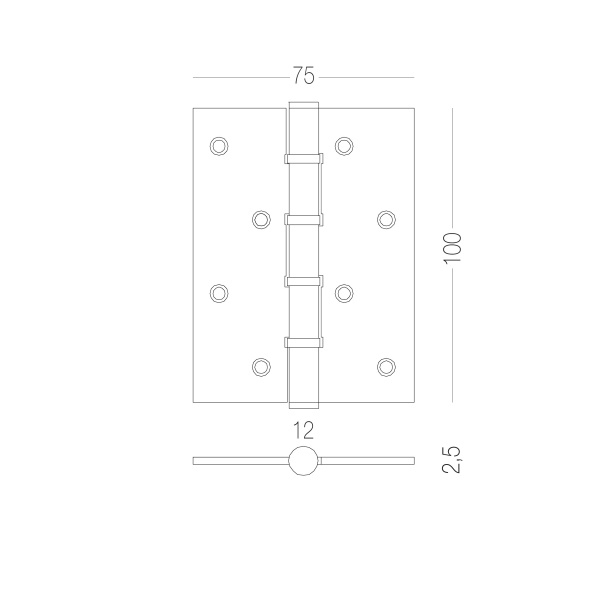Петля MVM SS-100 100x75x2,5 мм черный универсальная