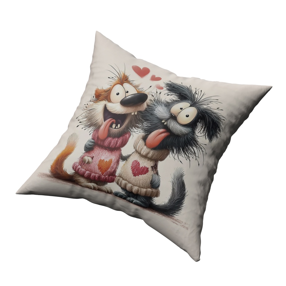 Подушка декоративна Dog and Dog 38x38 см бежевий із малюнком