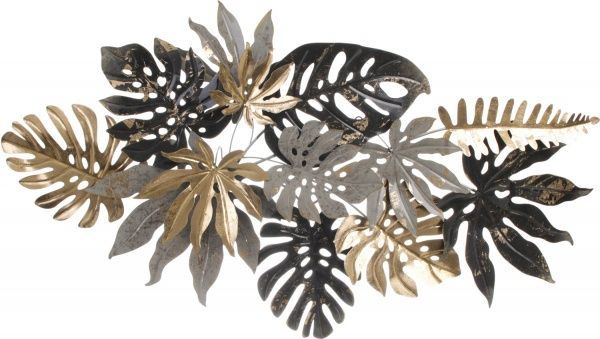 Декор настенный Palm 81x144,5 см серый с золотым 