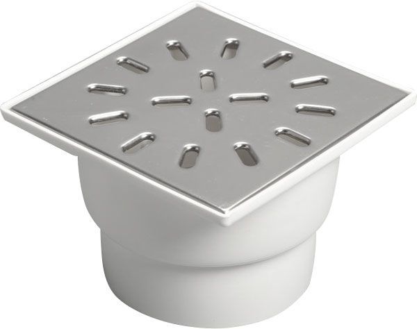 Душевой трап Water House вертикальный D50 с нержавеющей решеткой 100х100 гидрозатвор