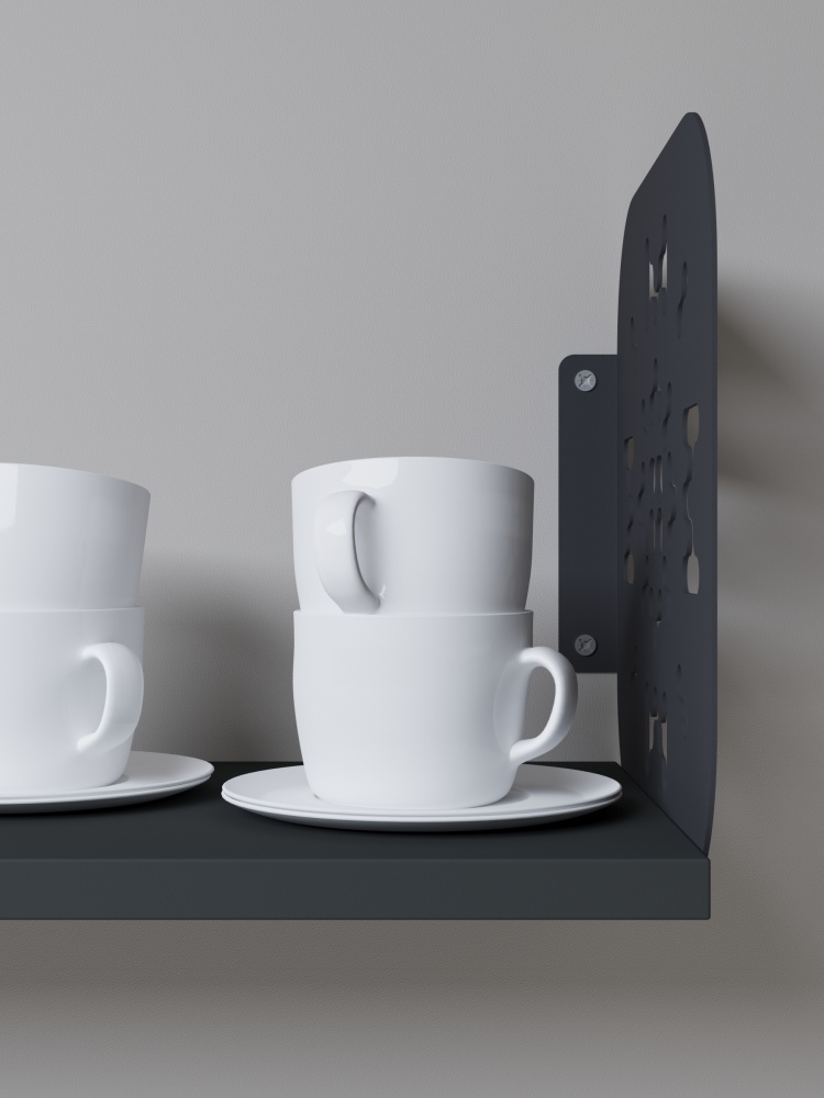 Полиця навісна Metkas Home Дім 800x220x220 мм антрацит (DPN02233 08022 11)