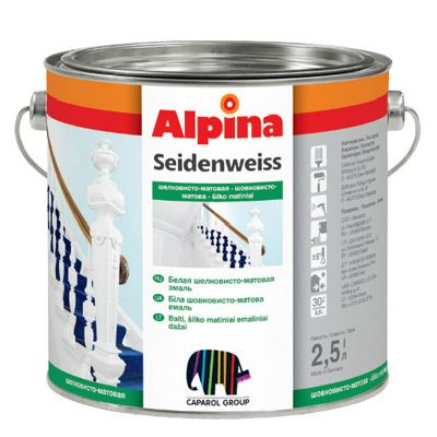 Эмаль Alpina Seidenweiss белая 2.5 л