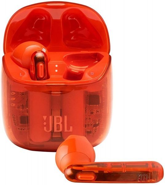 Навушники JBL® TUNE 225TWS transparent orange (JBLT225TWSGHOSTORG) 
