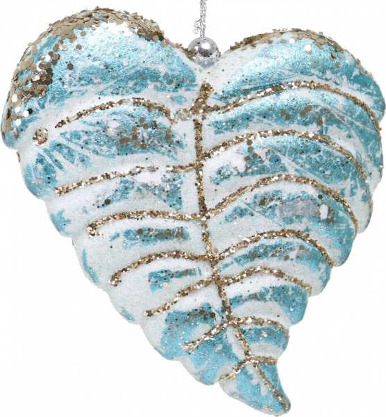 Ялинкова іграшка Листок бірюзовий 13x12,5x3 см SD019-38 