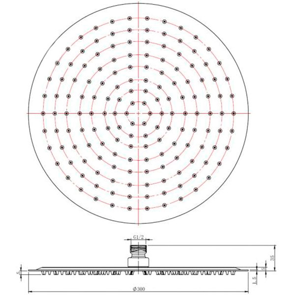Лійка для душу Mixxen MXBZ0466-300