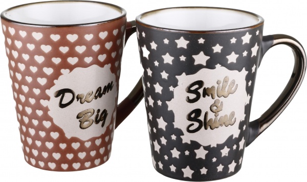 Набір чашок Dream&Smile 300 мл у подарунковій упаковці кераміка 2 шт. Bella Vita