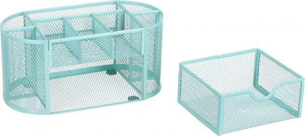 Підставка для ручок металева бірюзова 22,3x10,8x10,8