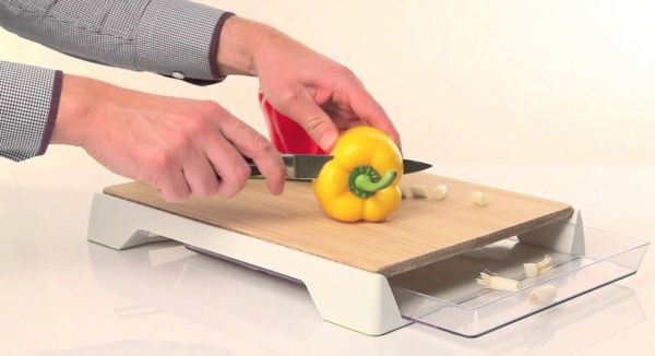 Доска кухонная с лотком Cutting Board & Tray, пластик, бамбук Tomorrow's Kitchen