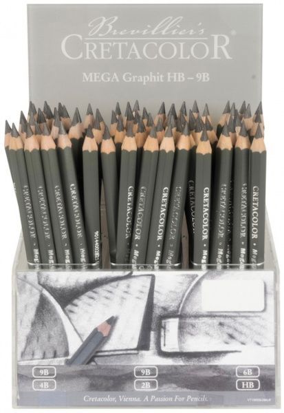 Олівець графітний MegaGraphite із збільшеним стрижнем 55 мм 9B Cretacolor